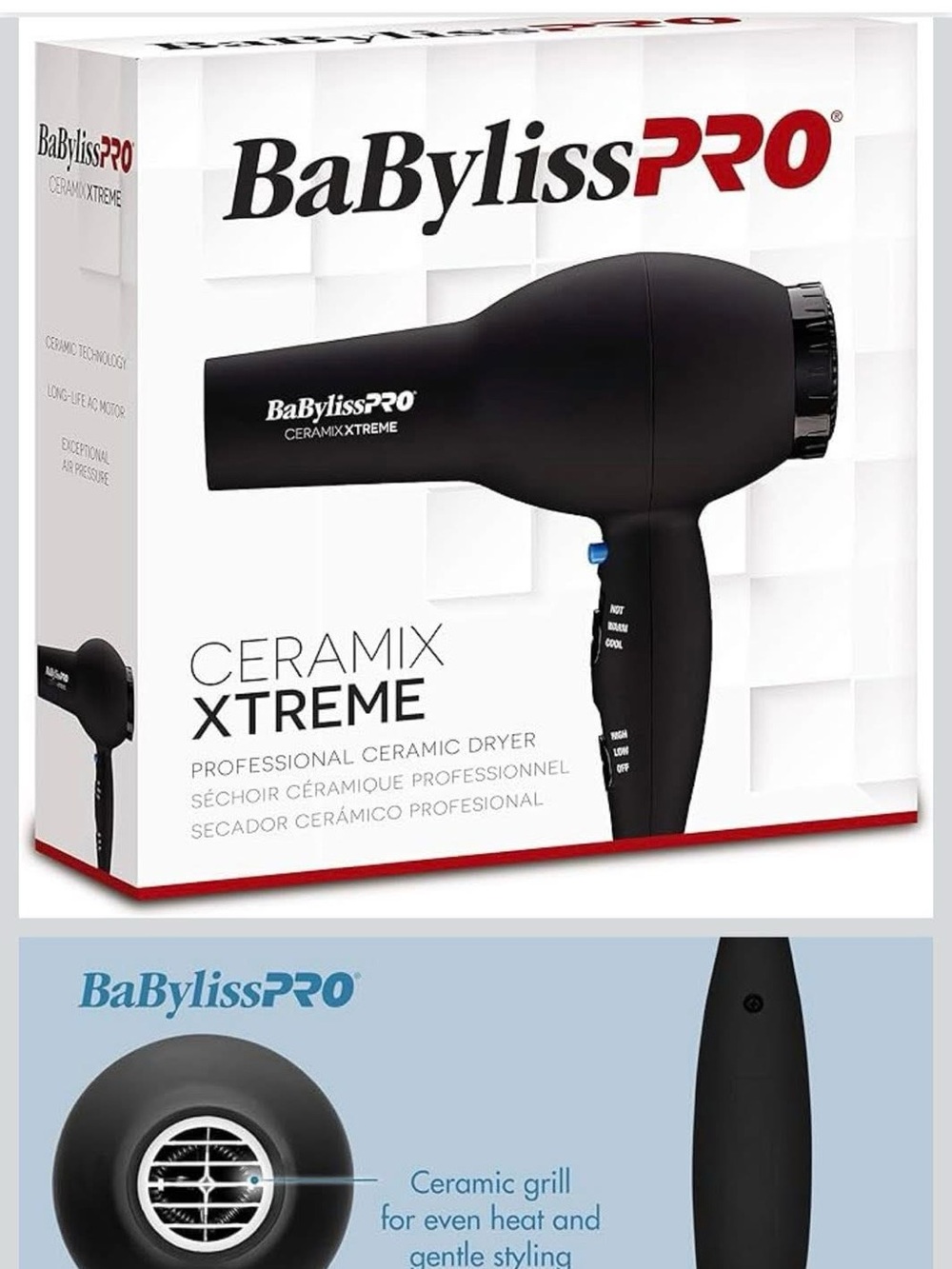 BaBylissPRO CeramicXtreme Black Hair Dryer